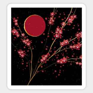 Midnight Sakura Aesthetic Sticker